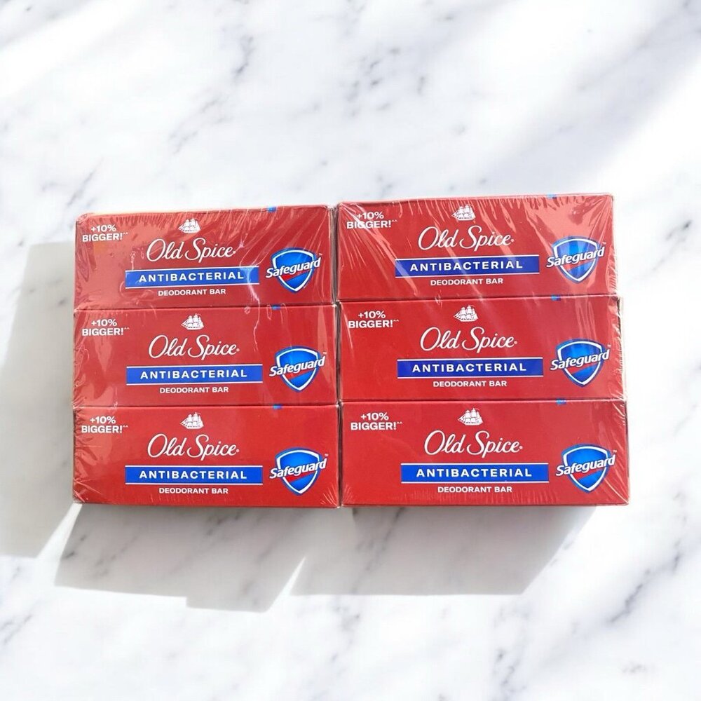 Safeguard Old Spice Antibacterial Deodorant Bar 5.04 oz. each (1-sealed 6pk)